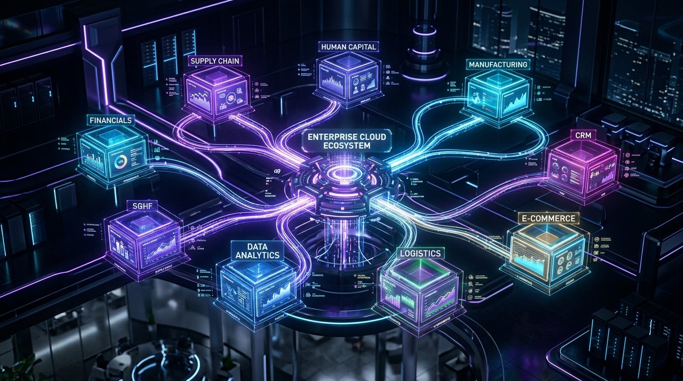 Connected Cloud ERP and CRM Business Systems